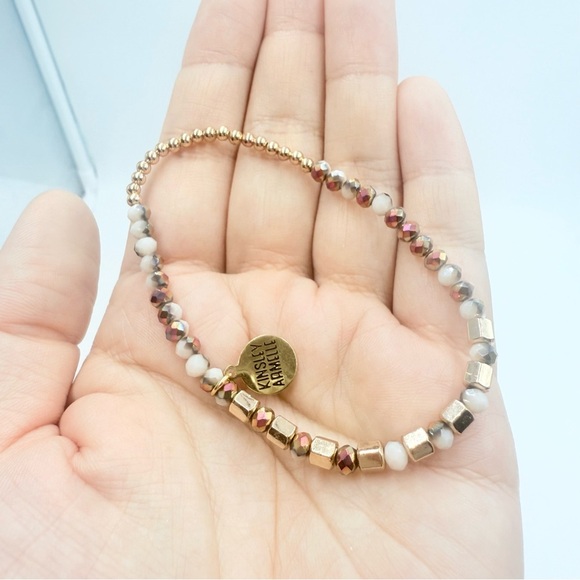 Kinsley Armelle Gold and Cream Beaded Bracelet MATILDA BRACELET - Picture 6 of 6